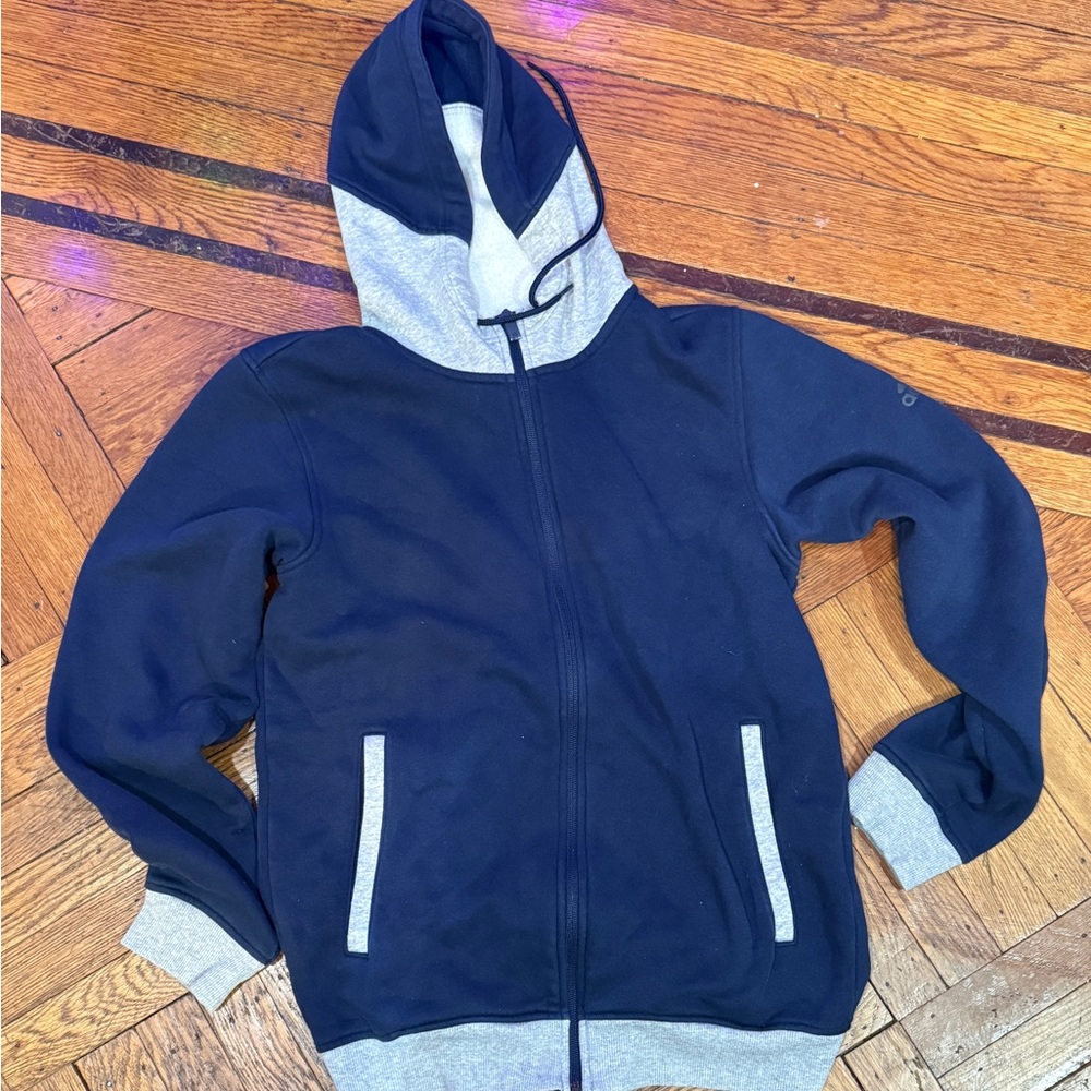 Adidas Navy and Gray Basketball Hoodie